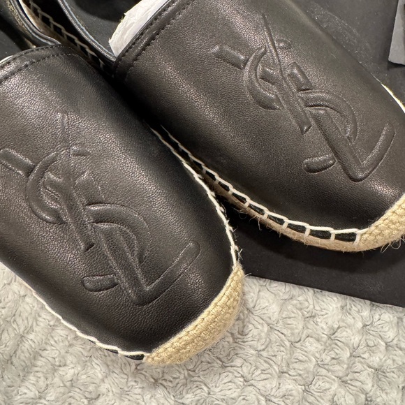 Saint Laurent Black Leather Loafers - Picture 1 of 11